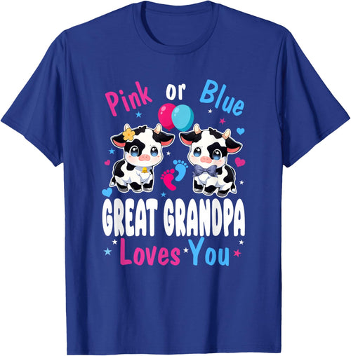 Pink Or Blue Great Grandpa Loves You Cow Baby Gender Reveal