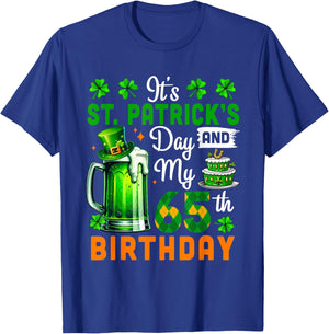 It's St. Patrick's Day And 65th Birthday Clovers Beer Lover T-Shirt - T-Shirt | Royal