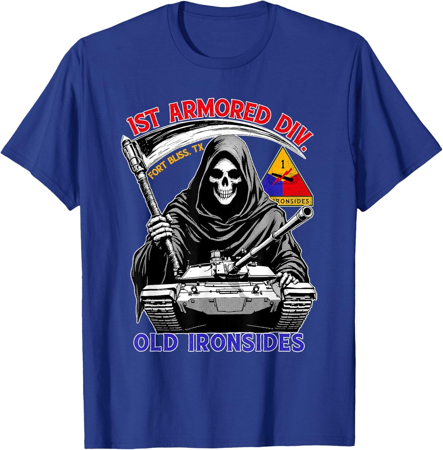 1st Armored Division Old Ironside Fort Bliss Texas Vintage T-Shirt - T-Shirt | Royal