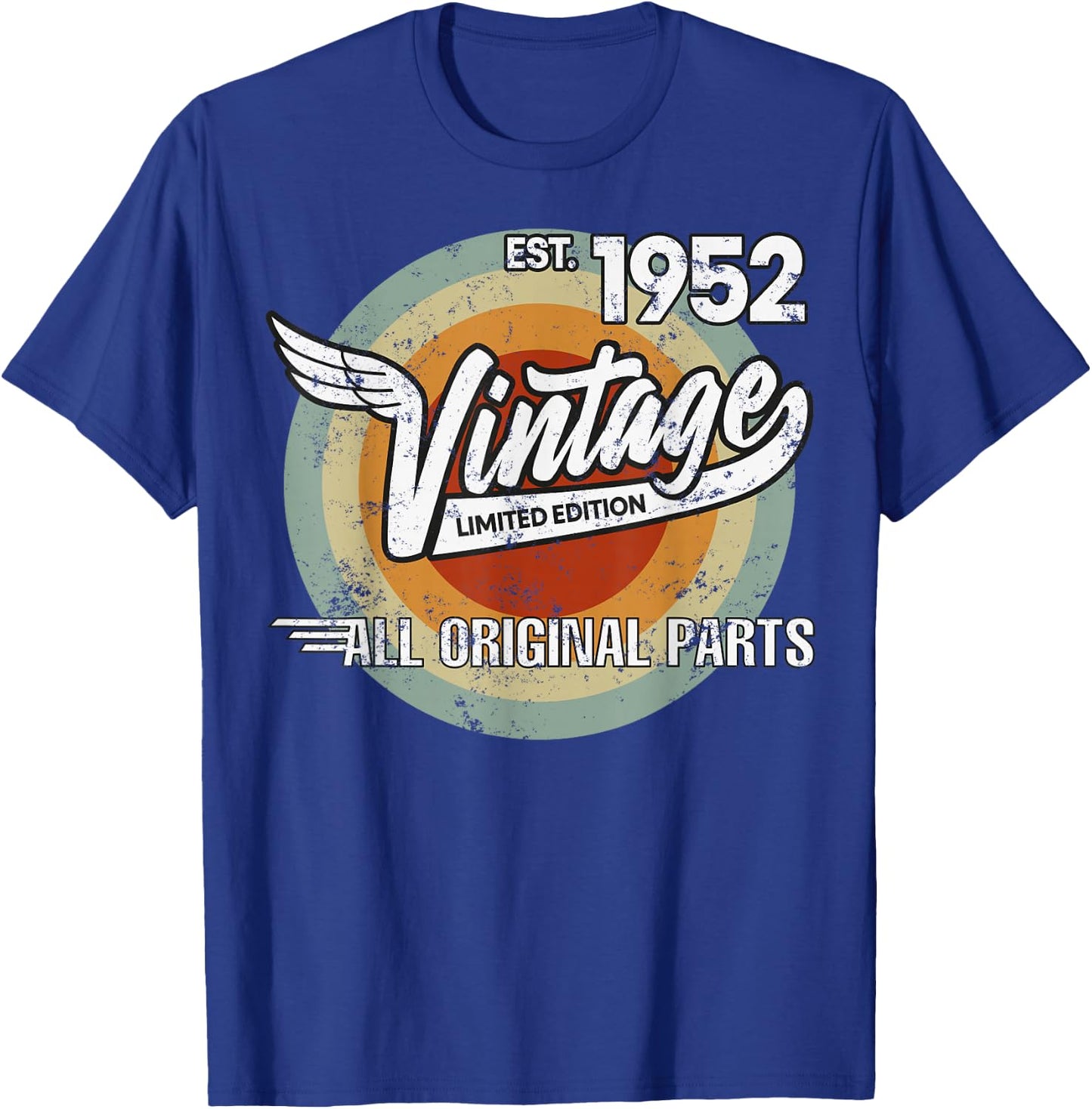 1952 Born Made in 1952 Vintage Biker Birthday Gifts T-Shirt - T-Shirt | Royal