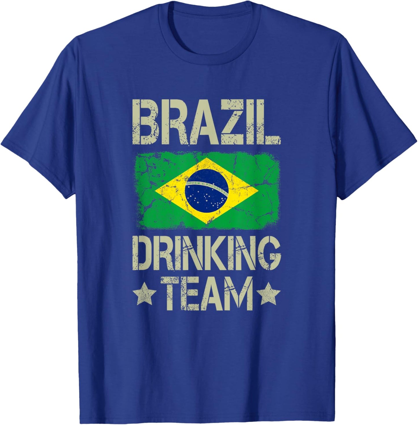 Brazil Drinking Team Brazilian Flag Funny Drinking T-Shirt - T-Shirt | Royal