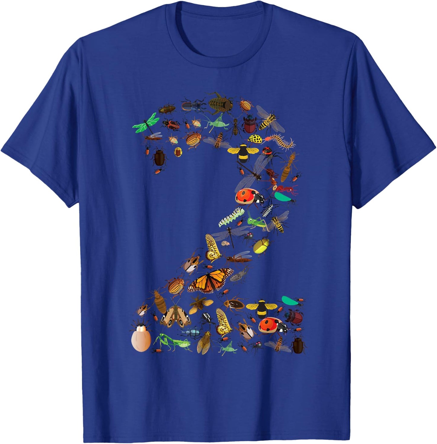 Funny Bugs 2nd Birthday Gift | Cute 2 Years Old Toddler Kid T-Shirt - T-Shirt | Royal