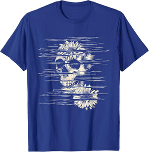 Rock Love With Abstract Skull Style T-Shirt - T-Shirt | Royal