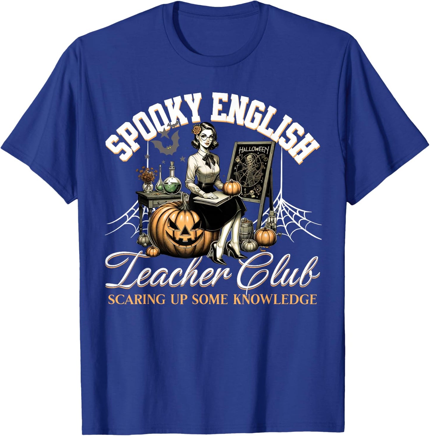 Spooky English Teacher Club Halloween T-Shirt - T-Shirt | Royal