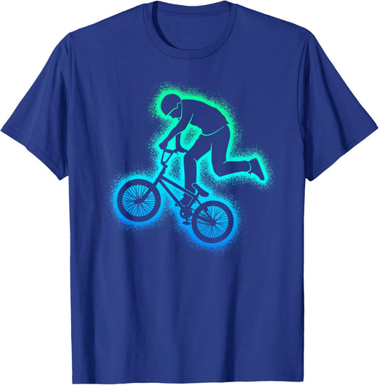 BMX Bicycle Tricks Men Boys BMX Bike T-Shirt - T-Shirt | Royal
