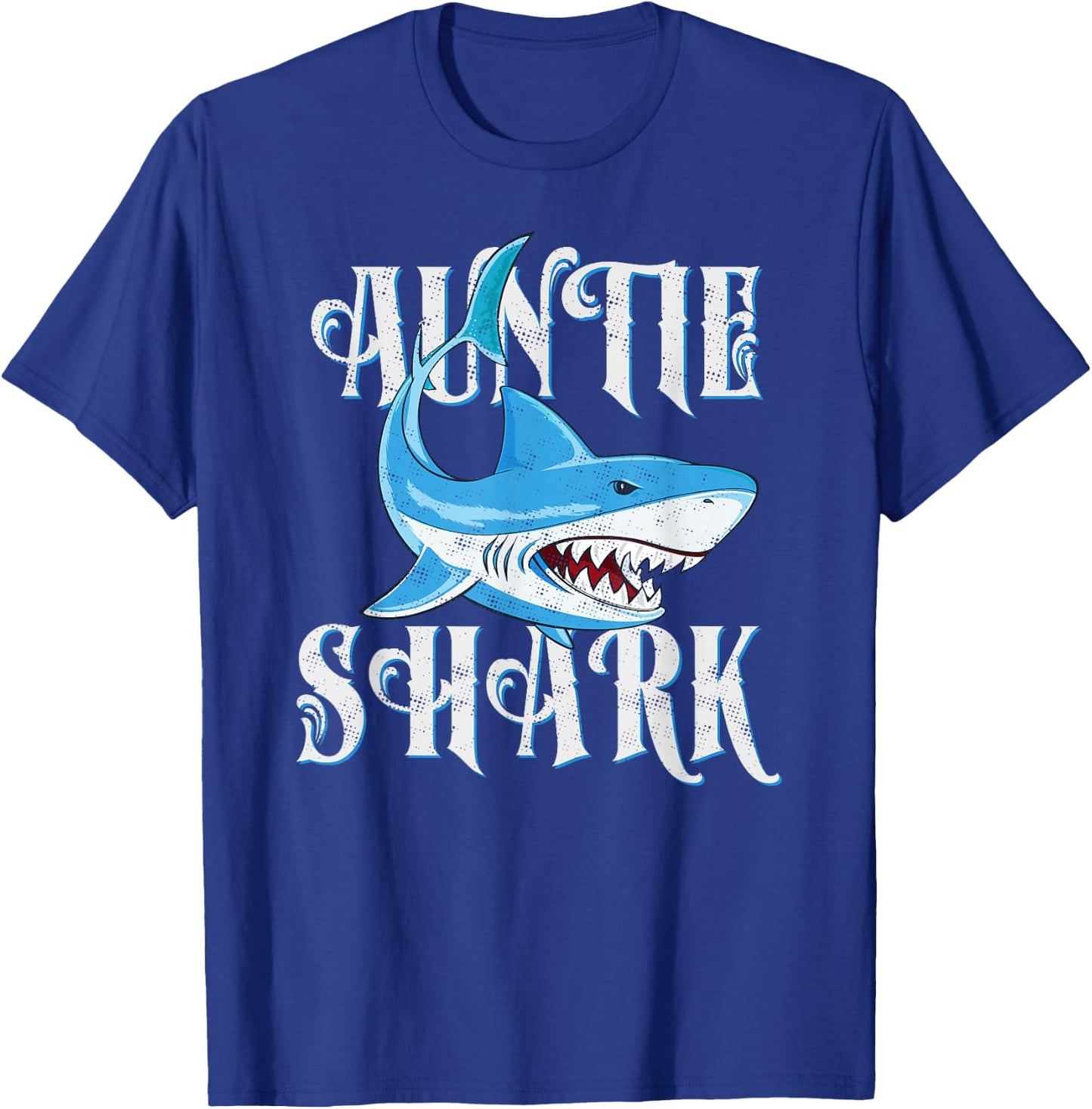 Auntie Shark Shirt, Funny Aunt Matching Gift T-Shirt - T-Shirt | Royal