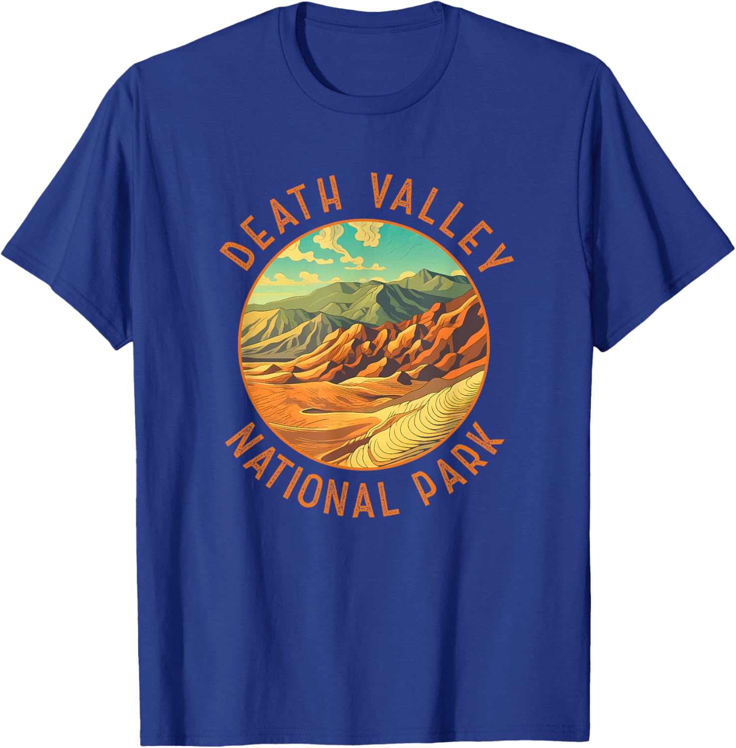 Death Valley National Park Illustration Distressed Circle T-Shirt - T-Shirt | Royal