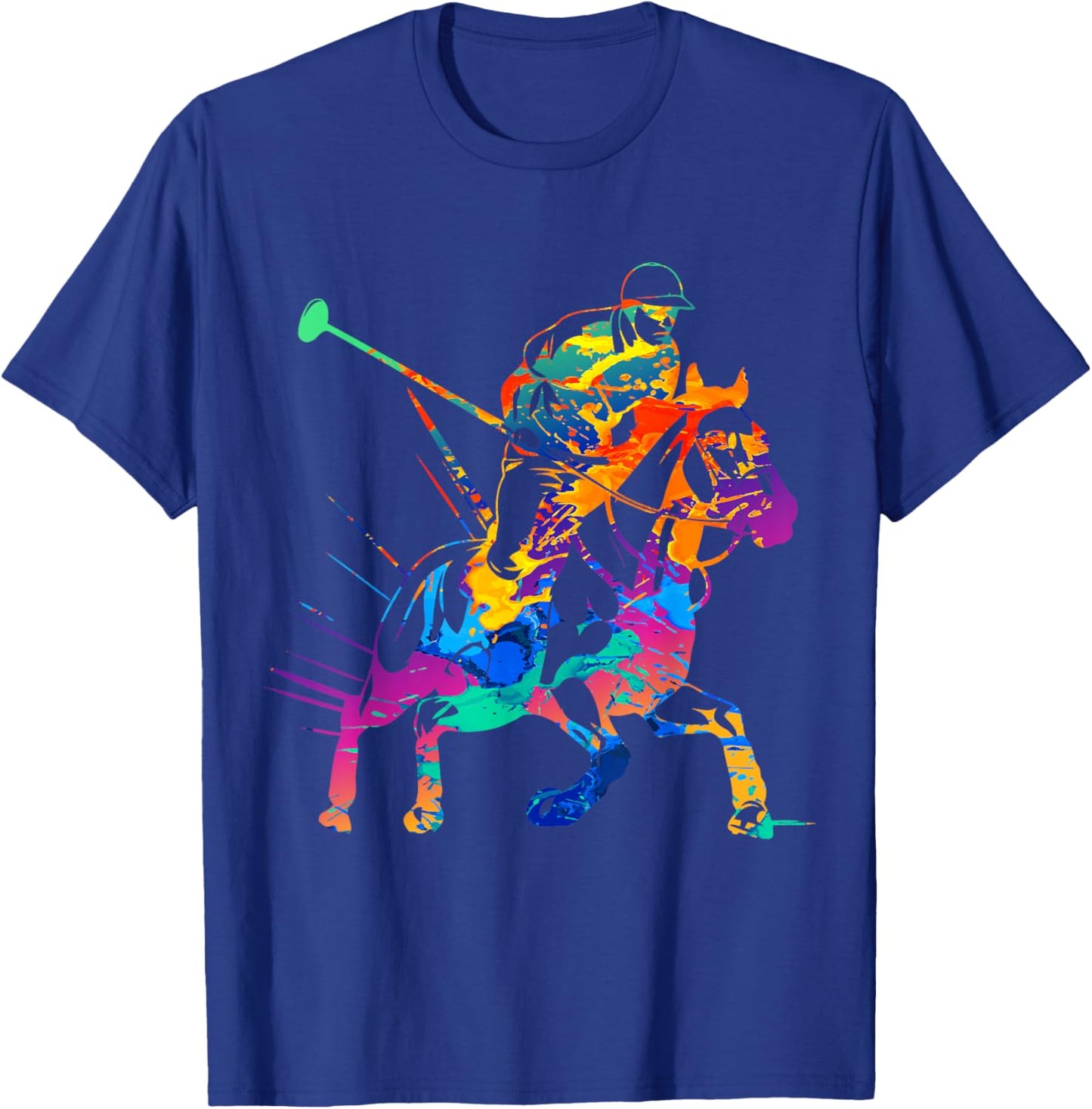 Polo Player Horse Sport Ride Riding Equestrian Sport Fan T-Shirt - T-Shirt | Royal