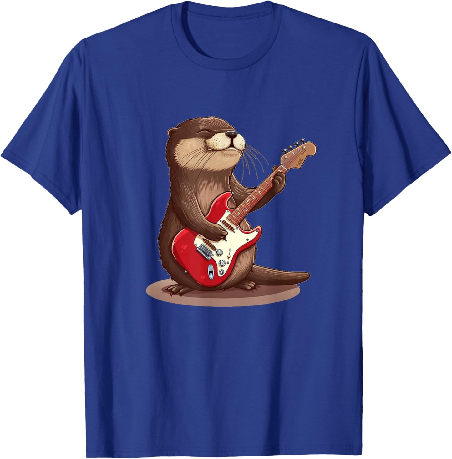 Cute Otter enjoy Guitar playing Costume T-Shirt - T-Shirt | Royal