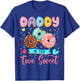 Daddy Of The Two Sweet 2Nd Birthday Girl Donut Matching T-Shirt - T-Shirt | Royal