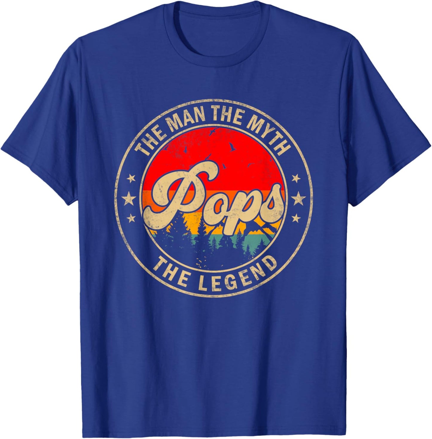 Pops the Man the Myth the Legend Father's Day for Grandpa T-Shirt - T-Shirt | Royal