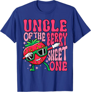 Strawberry 1st Birthday Uncle of Berry Sweet One Year Old T-Shirt - T-Shirt | Royal