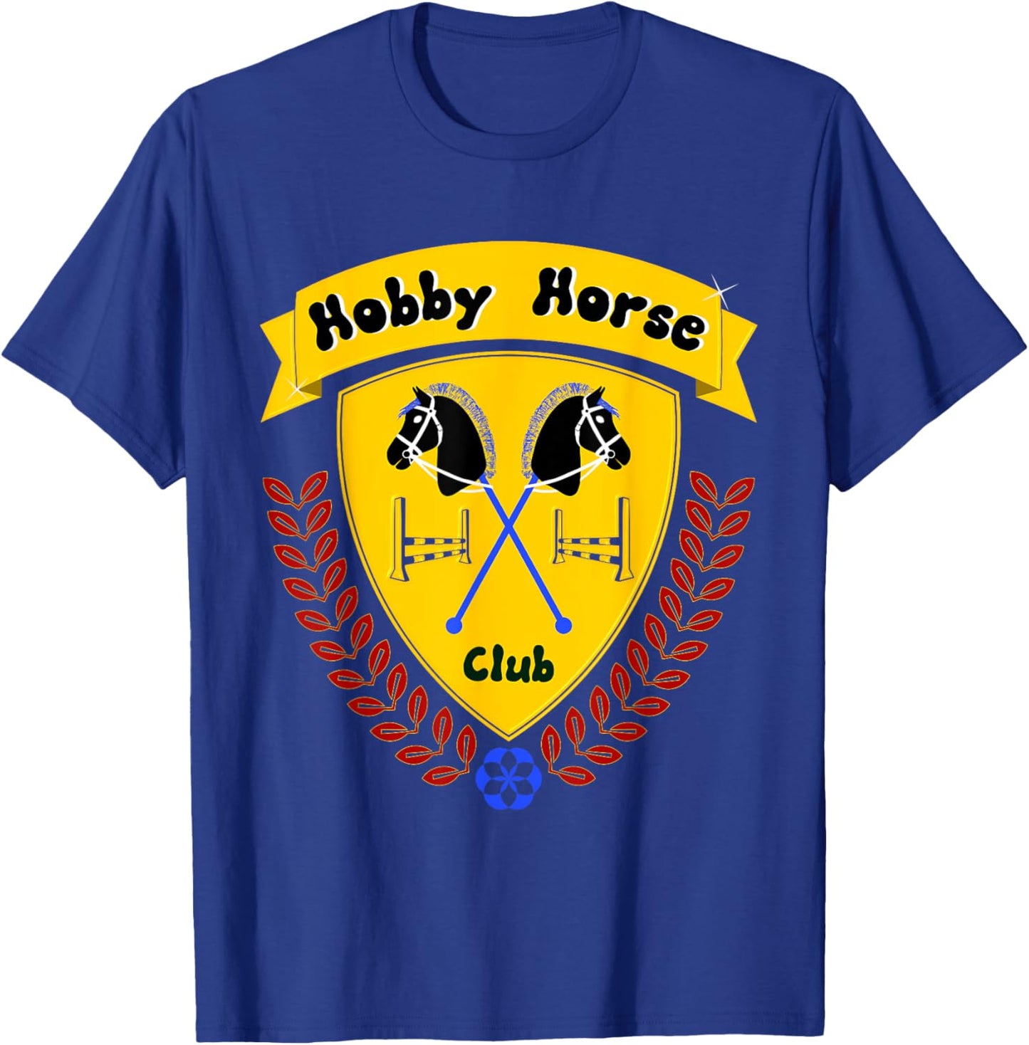 Hobby Horse Hobby Horsing with Horse and Jumping Obstacle T-Shirt - T-Shirt | Royal