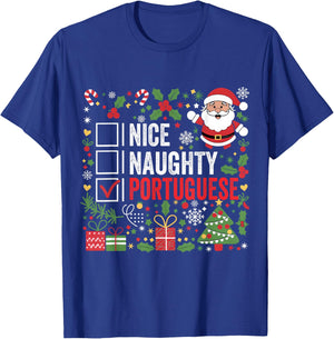 Nice Naughty Portuguese Christmas Santa Claus Portugal T-Shirt - T-Shirt | Royal