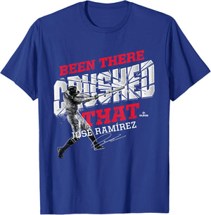 FanPrint Jose Ramirez Been There Crushed That Baseball - Black, Small, Classic Fit, , Short Sleeve T-Shirt - T-Shirt | Royal