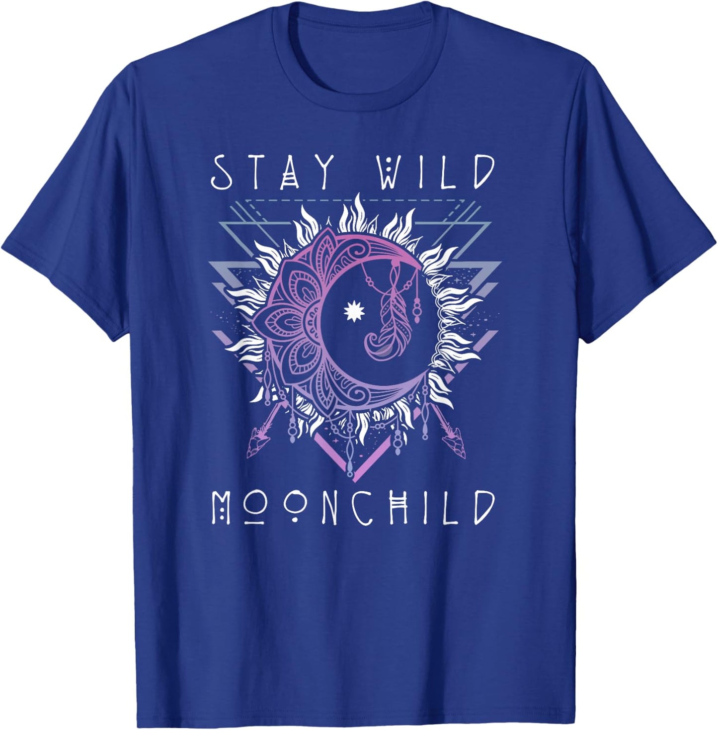 Sun and Moon Design Stay Wild Moon Child T-Shirt - T-Shirt | Royal