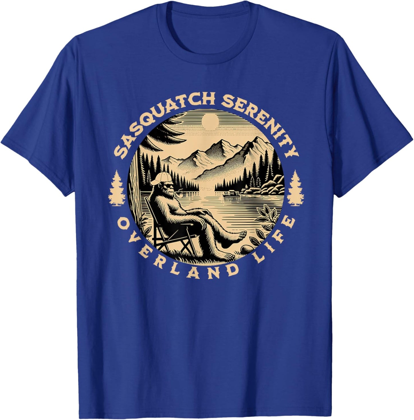 Sasquatch Serenity Overland Life Graphic , Small T-Shirt - T-Shirt | Royal