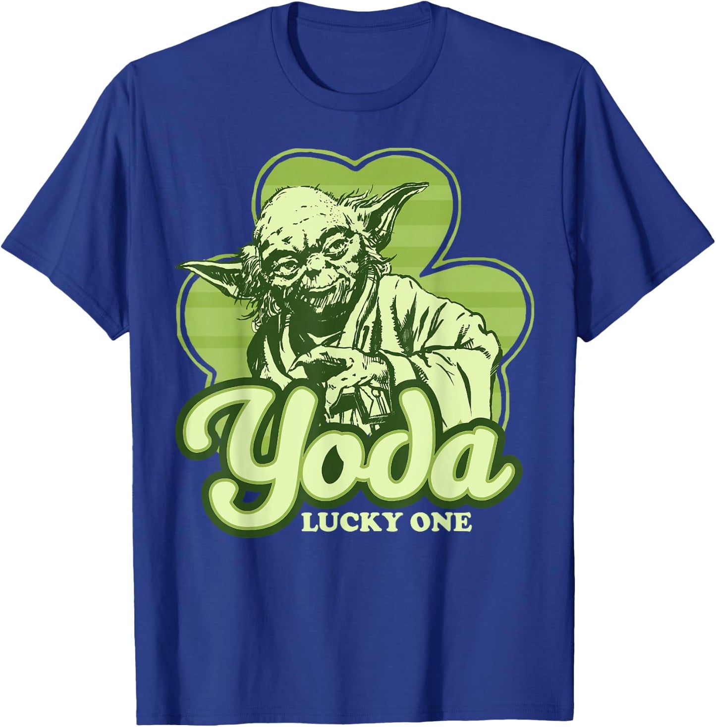 Star Wars St. Patrick's Day Yoda Lucky One Clover Smile T-Shirt - T-Shirt | Royal