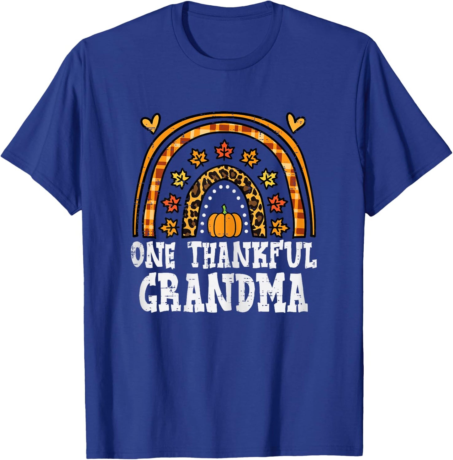Fall Rainbow Thankful Grandma Thanksgiving Family Women T-Shirt - T-Shirt | Royal