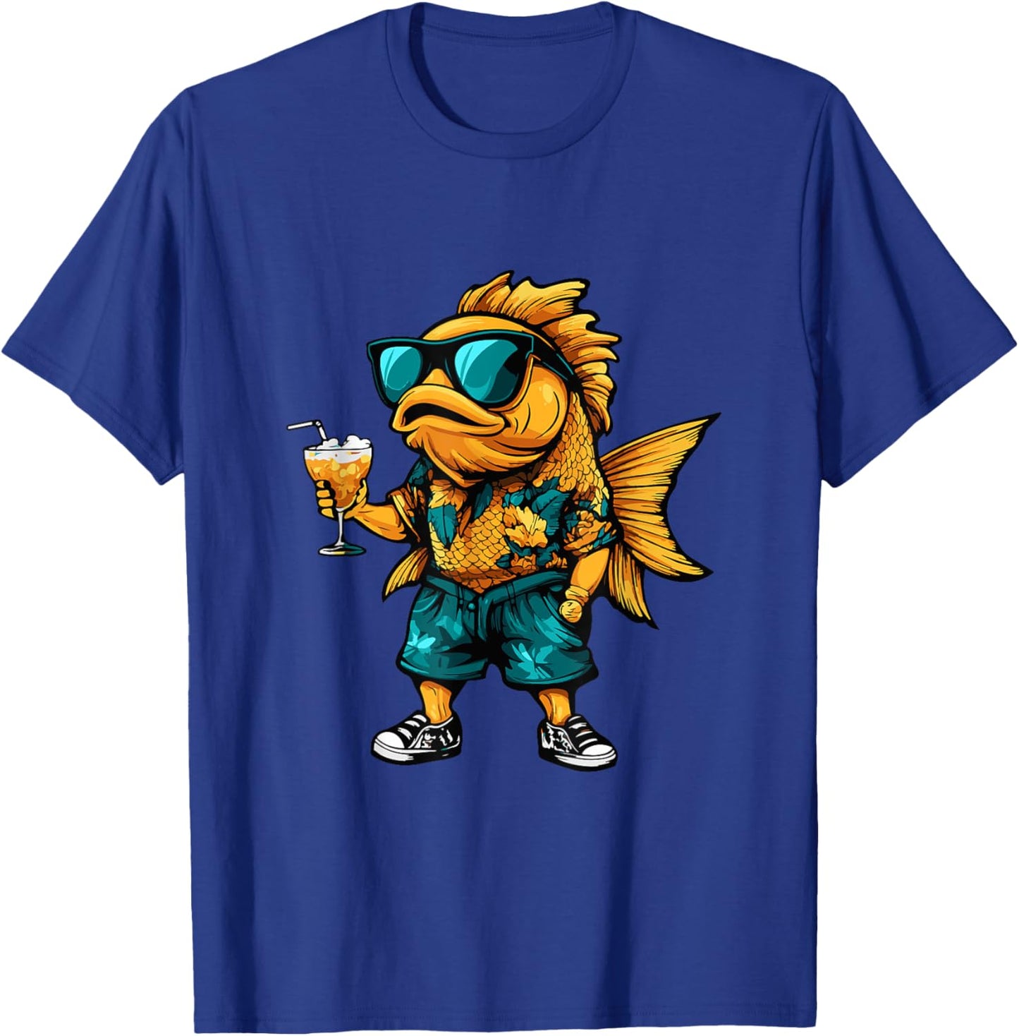 Vacances d'été drôles de poissons rouges T-Shirt - T-Shirt | Royal