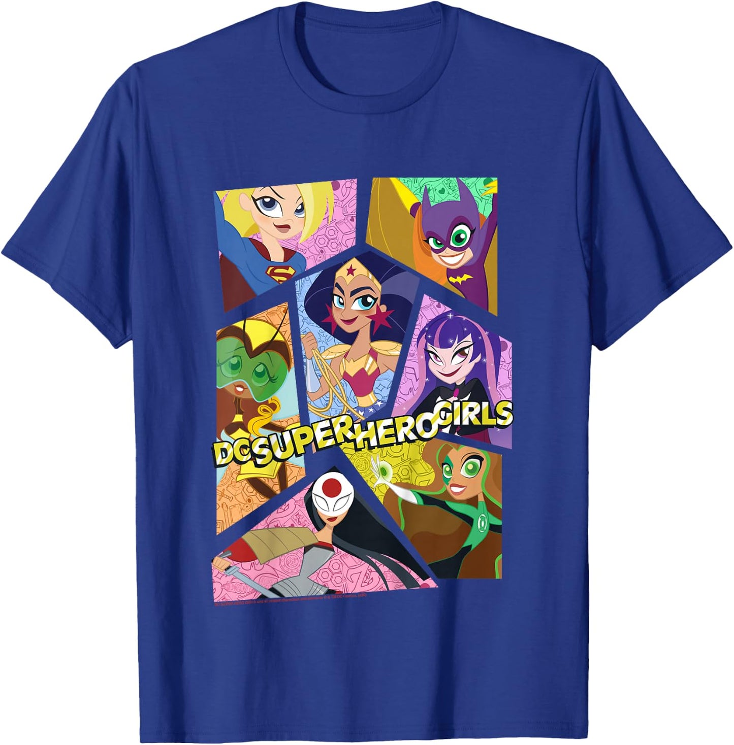 Kids DC Comics Super Hero Girls Group Collage T-Shirt - T-Shirt | Royal