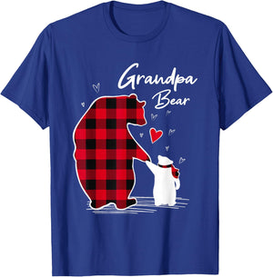 Grandpa Bear Christmas Pajama Red Buffalo Plaid T-Shirt - T-Shirt | Royal