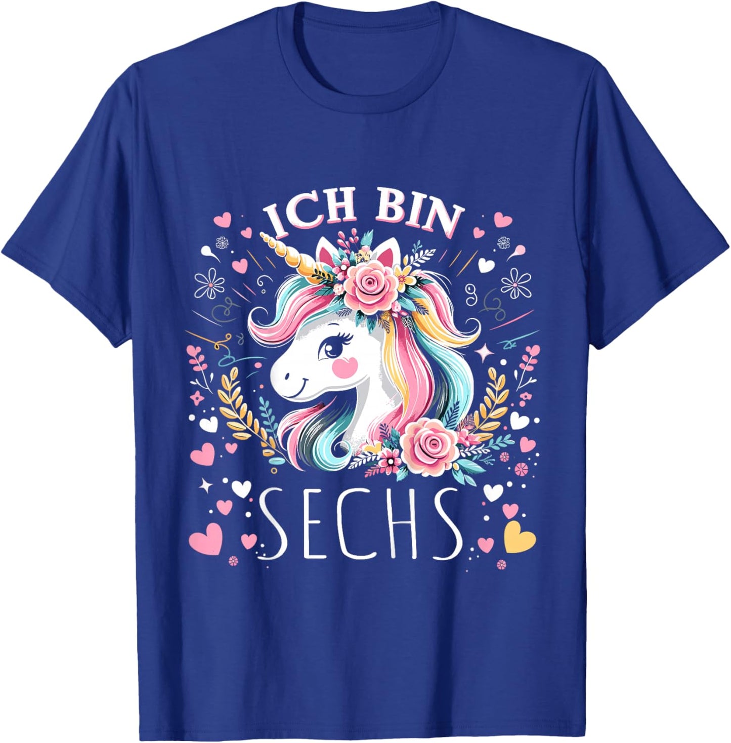 Kinder 6 Jahre Mädchen Geburtstag 6. Kindergeburtstag Süßes Einhorn T-Shirt - T-Shirt | Royal