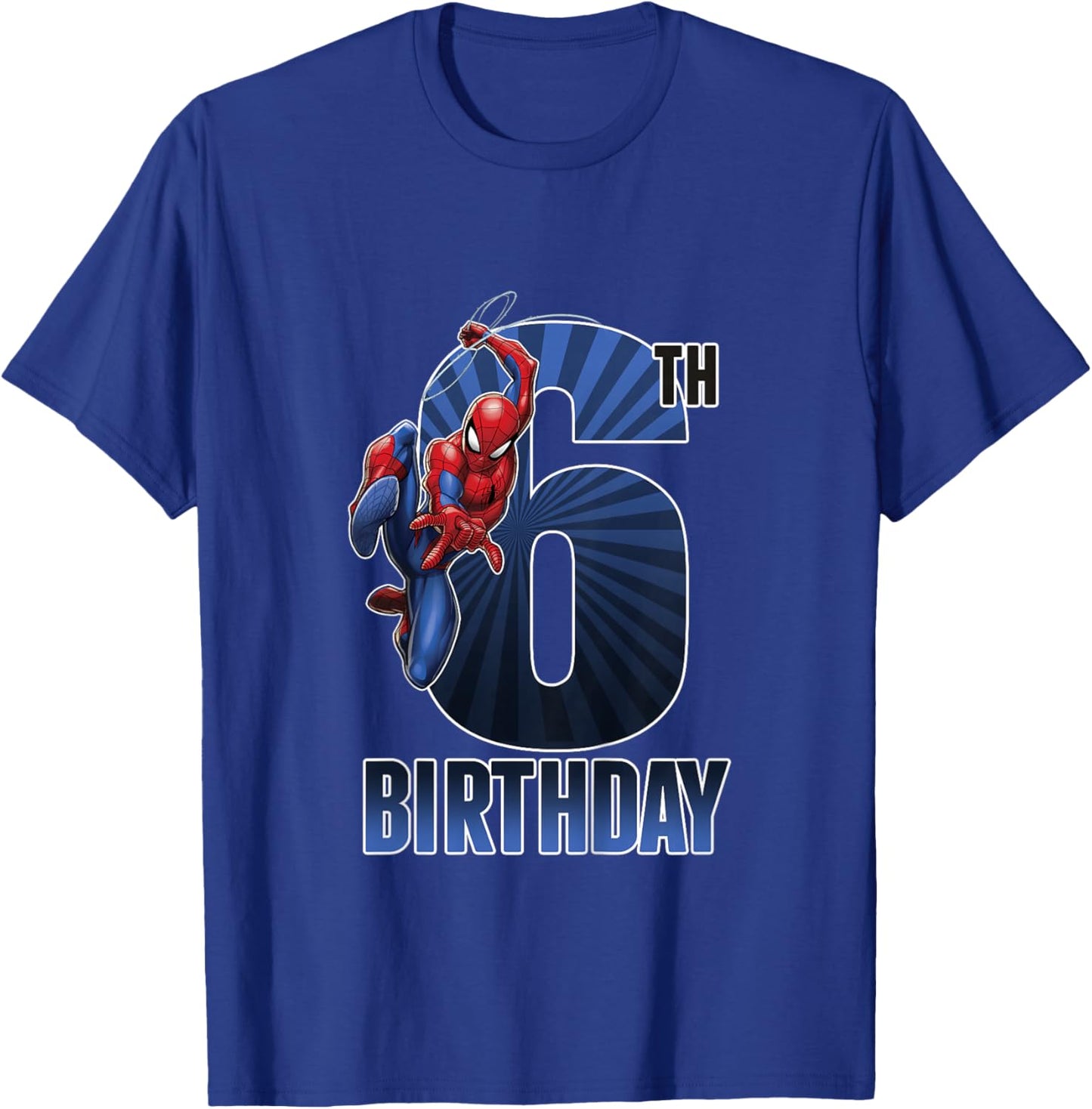 Kids Marvel Universe Classic Spider-Man Epic 6th Birthday T-Shirt - T-Shirt | Royal