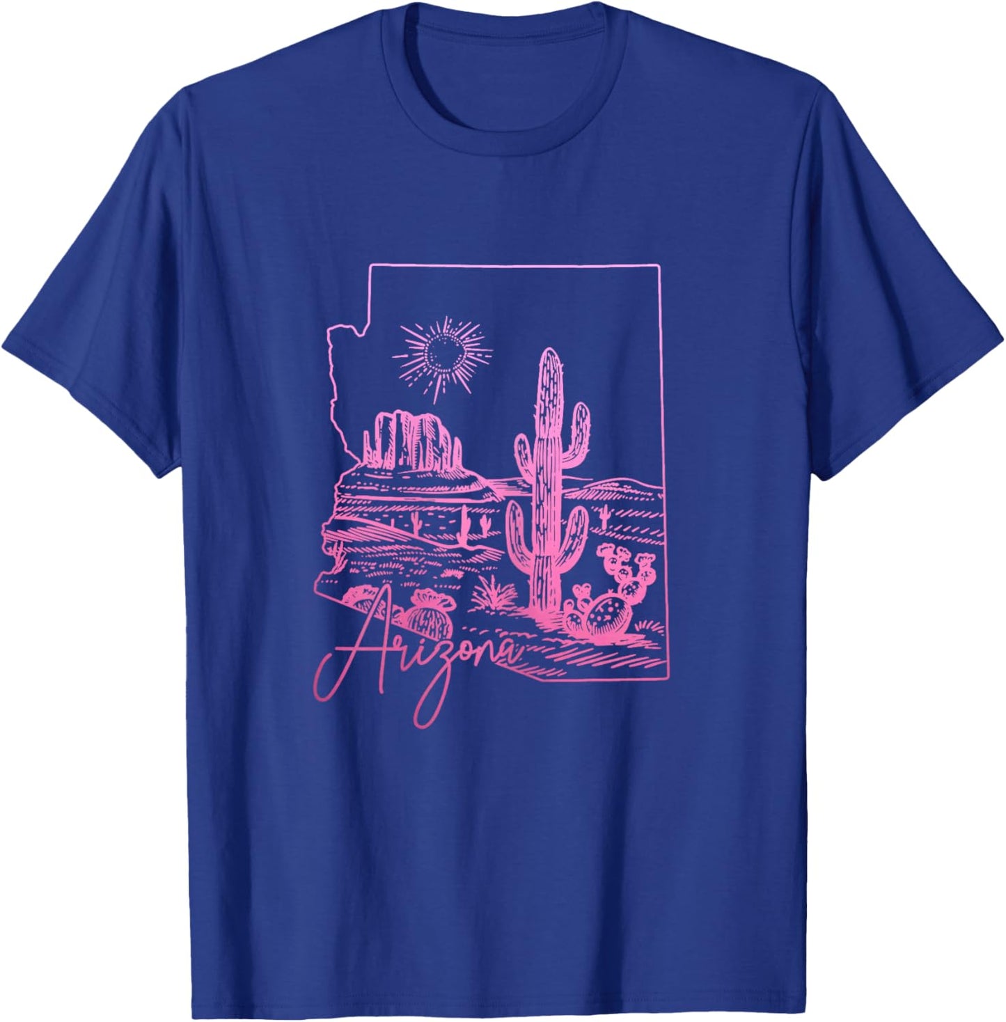 State of Arizona USA Cactus Vintage T-Shirt - T-Shirt | Royal