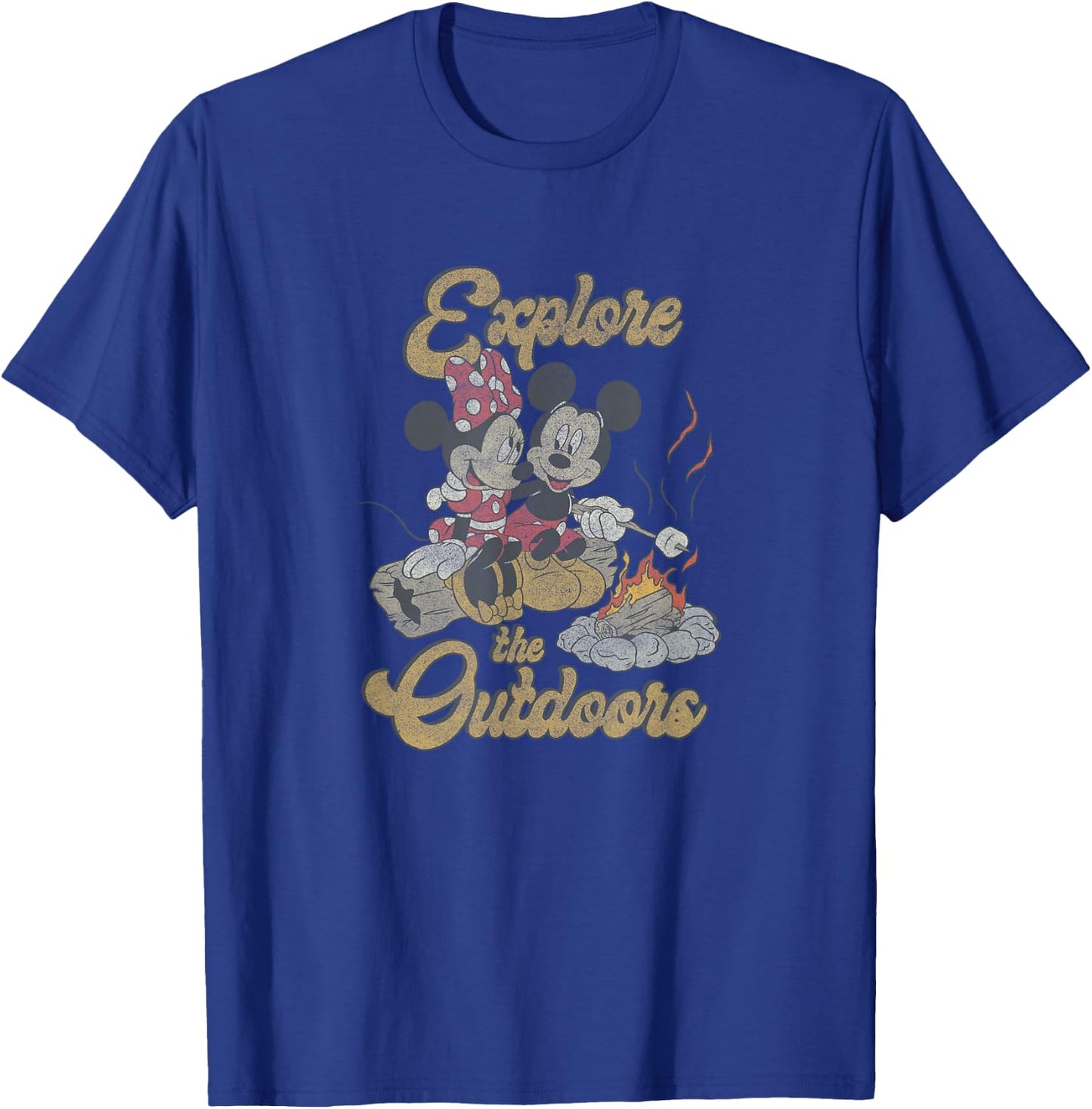 Disney Mickey & Minnie Campfire Explore The Outdoors T-Shirt - T-Shirt | Royal