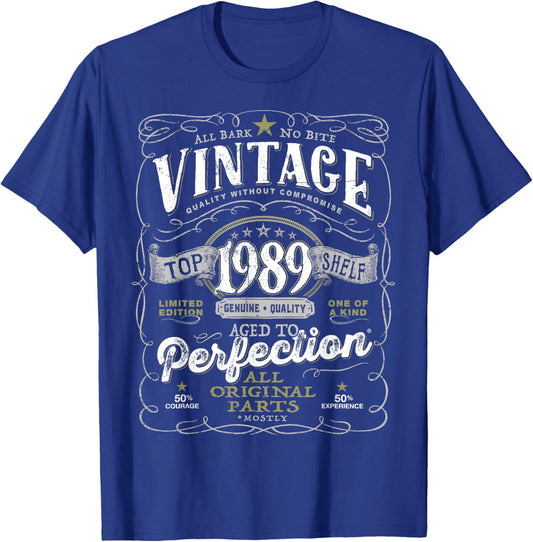 35th Birthday Top , Vintage 1989 Aged to Perfection T-Shirt - T-Shirt | Royal