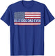 Best Dog Dad Ever USA American Flag Dog's Paw Fathers Gift T-Shirt - T-Shirt | Royal