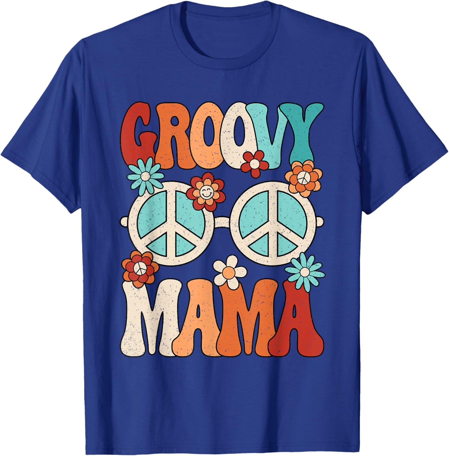 Groovy Mama Mom Hippie 60s 70s Retro Party Outfit Women T-Shirt - T-Shirt | Royal
