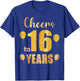 Cheers to 16th Birthday Gold Black 16 Years Old Bday Party T-Shirt - T-Shirt | Royal