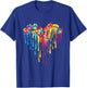 Colorful Paw Print Heart Pet Animal Love T-Shirt - T-Shirt | Royal