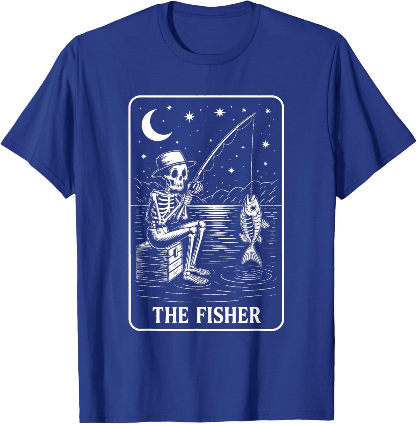 The Fisher Tarot Card Skeleton Fishing Lover Funny Gift T-Shirt - T-Shirt | Royal
