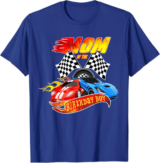 Mom Of The Birthday Boy Race Car Birthday Party Racing Cute T-Shirt - T-Shirt | Royal