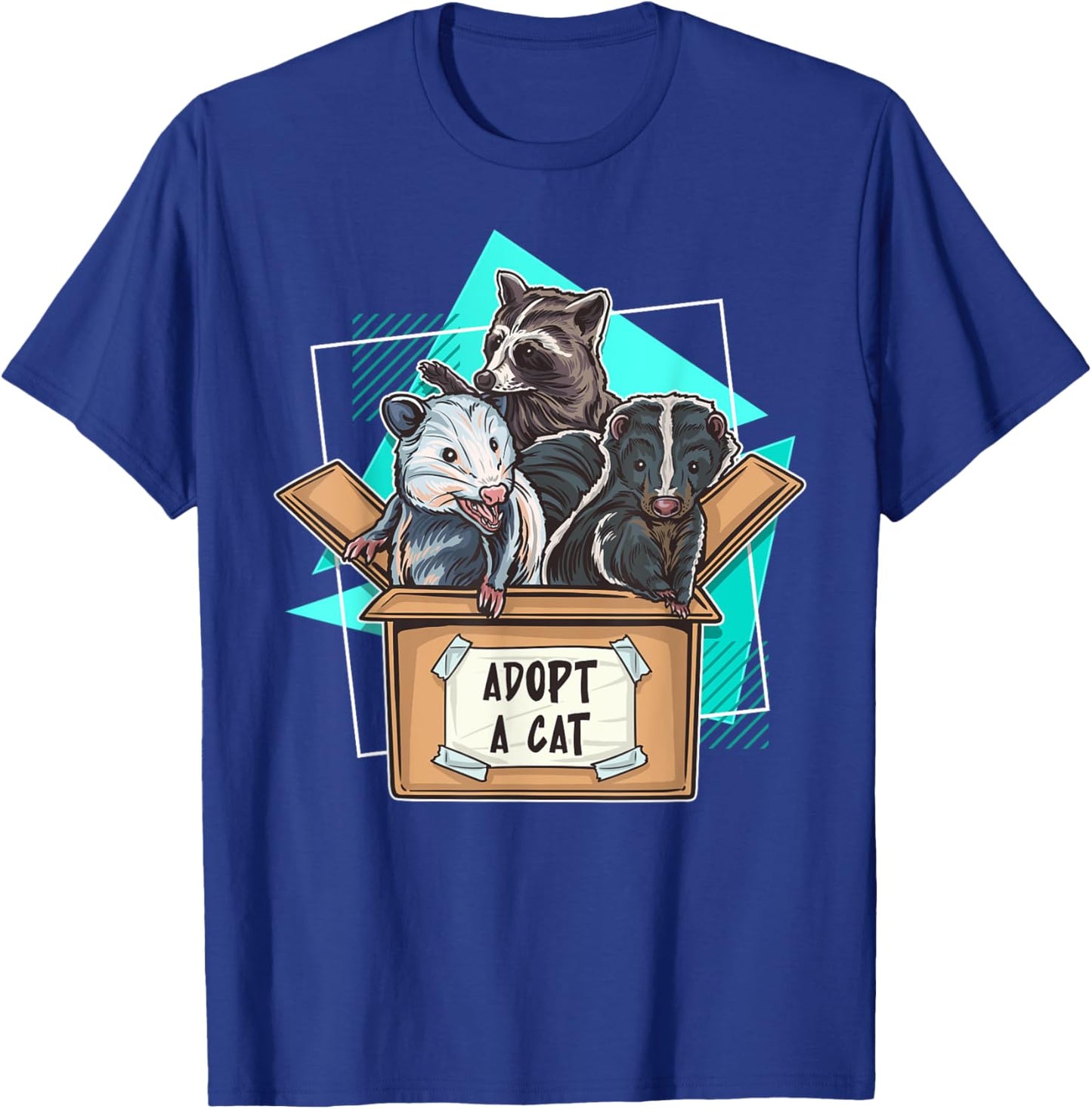 Adopt a Cat Raccoon Opossum SKunk Street Cat Trash Panda Women Girls Kids T-Shirt - T-Shirt | Royal