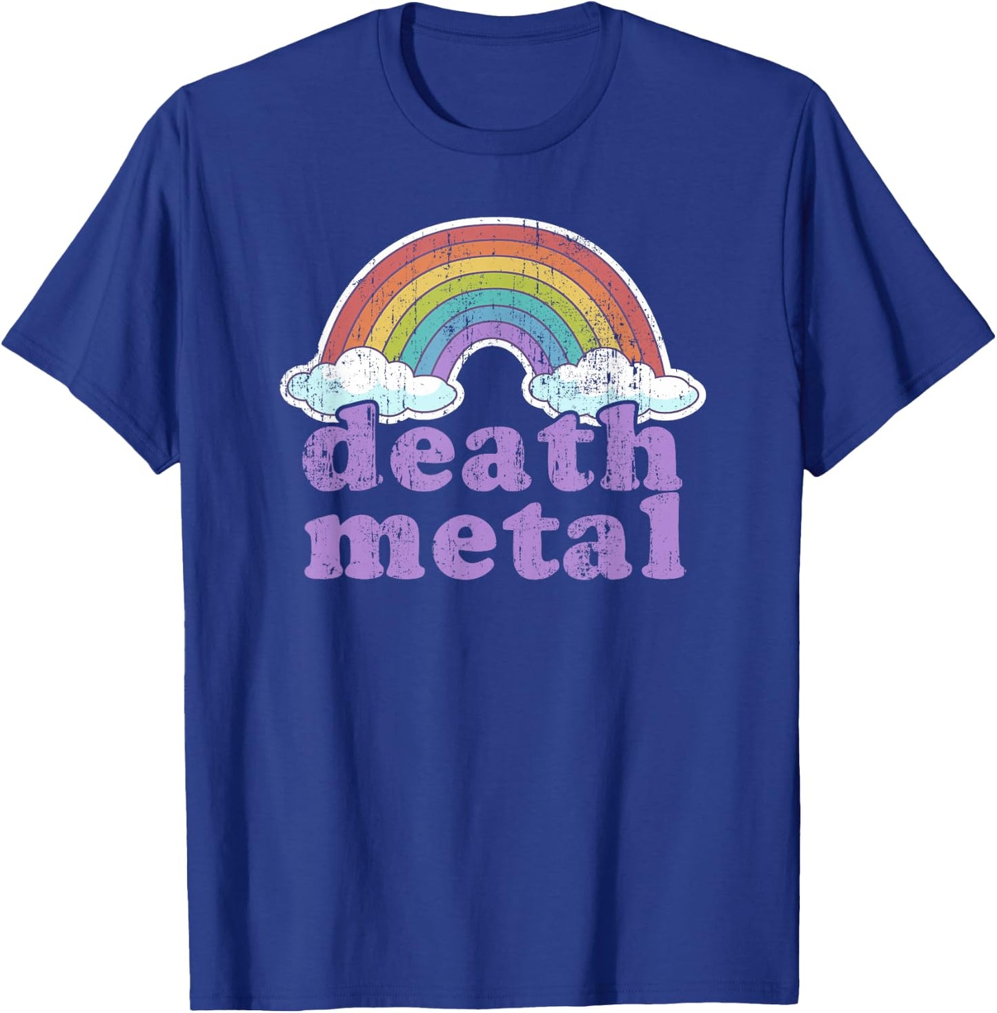 Death Metal Rainbow Funny Retro Vintage Love Music Metalhead Small T-Shirt - T-Shirt | Royal