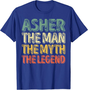 Asher The Man The Myth The Legend Shirt First Name Asher T-Shirt - T-Shirt | Royal
