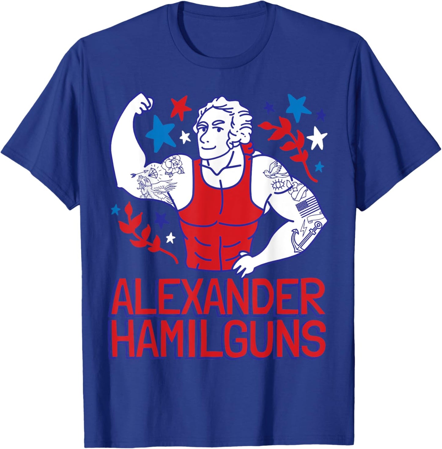 Alexander Hamilguns Hamilton 4th Of July Gym Instructor Gift T-Shirt - T-Shirt | Royal