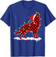 Santa Wolf Xmas Lighting Buffalo Plaid Wolf Christmas Pajama T-Shirt - T-Shirt | Royal