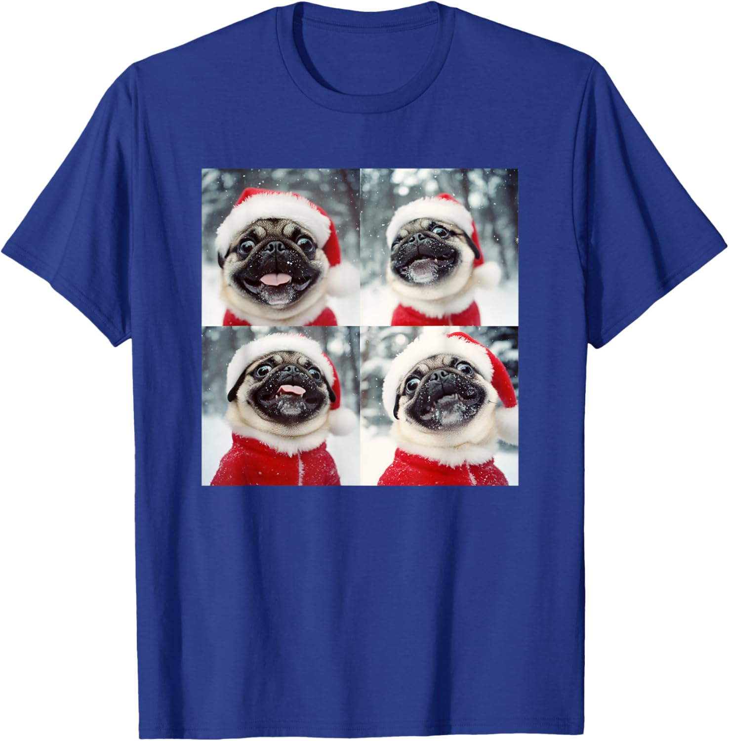 Festive Christmas Pug T-Shirt - T-Shirt | Royal