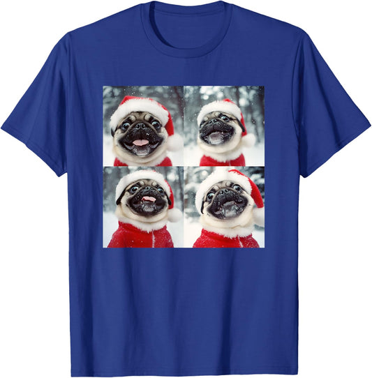 Festive Christmas Pug T-Shirt - T-Shirt | Royal