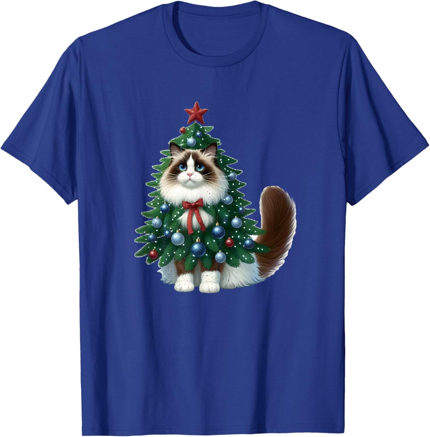 Ragdoll Cat Christmas Tree Costume T-Shirt - T-Shirt | Royal