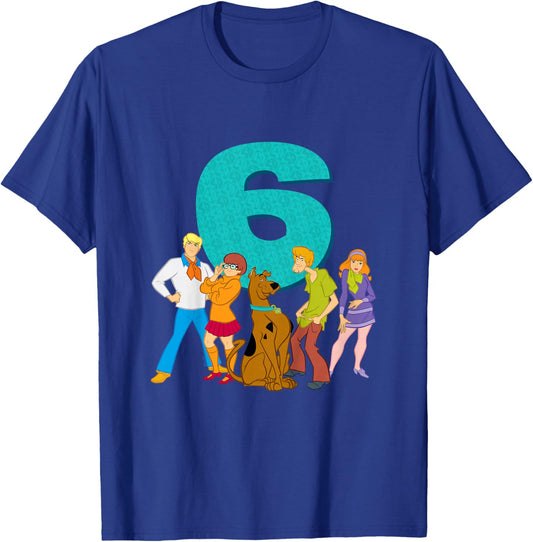 Kids Scooby-Doo 6th Birthday This Meddling Kid is 6 T-Shirt - T-Shirt | Royal