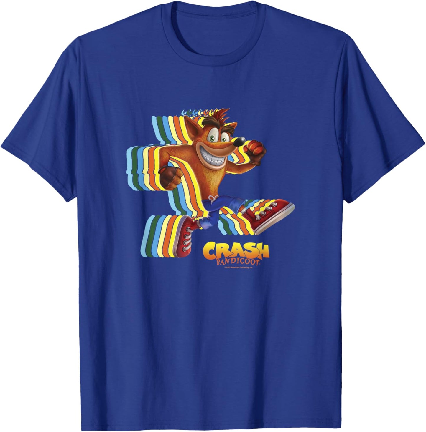 Crash Bandicoot Retro Crash Rainbow Vintage Action Glitch T-Shirt - T-Shirt | Royal
