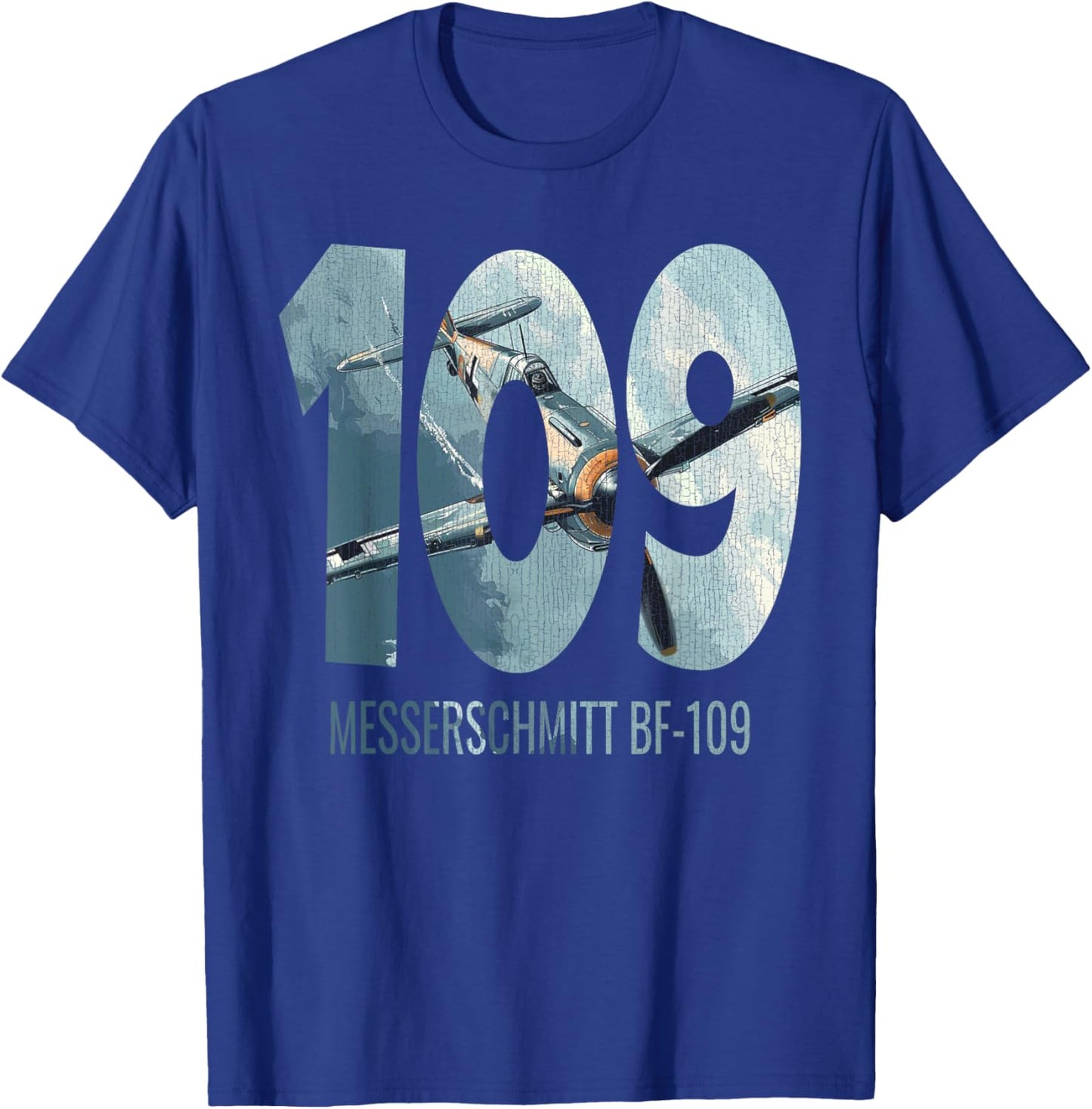 Military F&L Design Co. Messerschmitt BF-109 WW2 German Warbird Aviation Hobbyist , Small, Black T-Shirt - T-Shirt | Royal