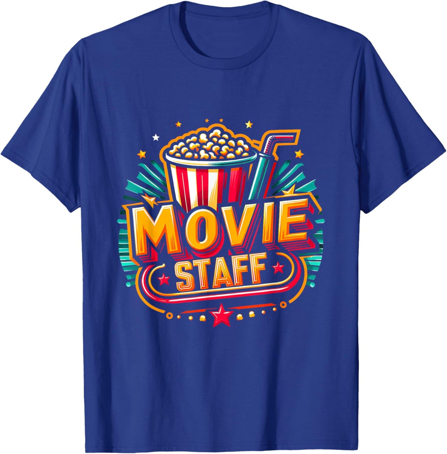 Movie Staff Party Night Behind The Scene Awesomeness Popcorn T-Shirt - T-Shirt | Royal