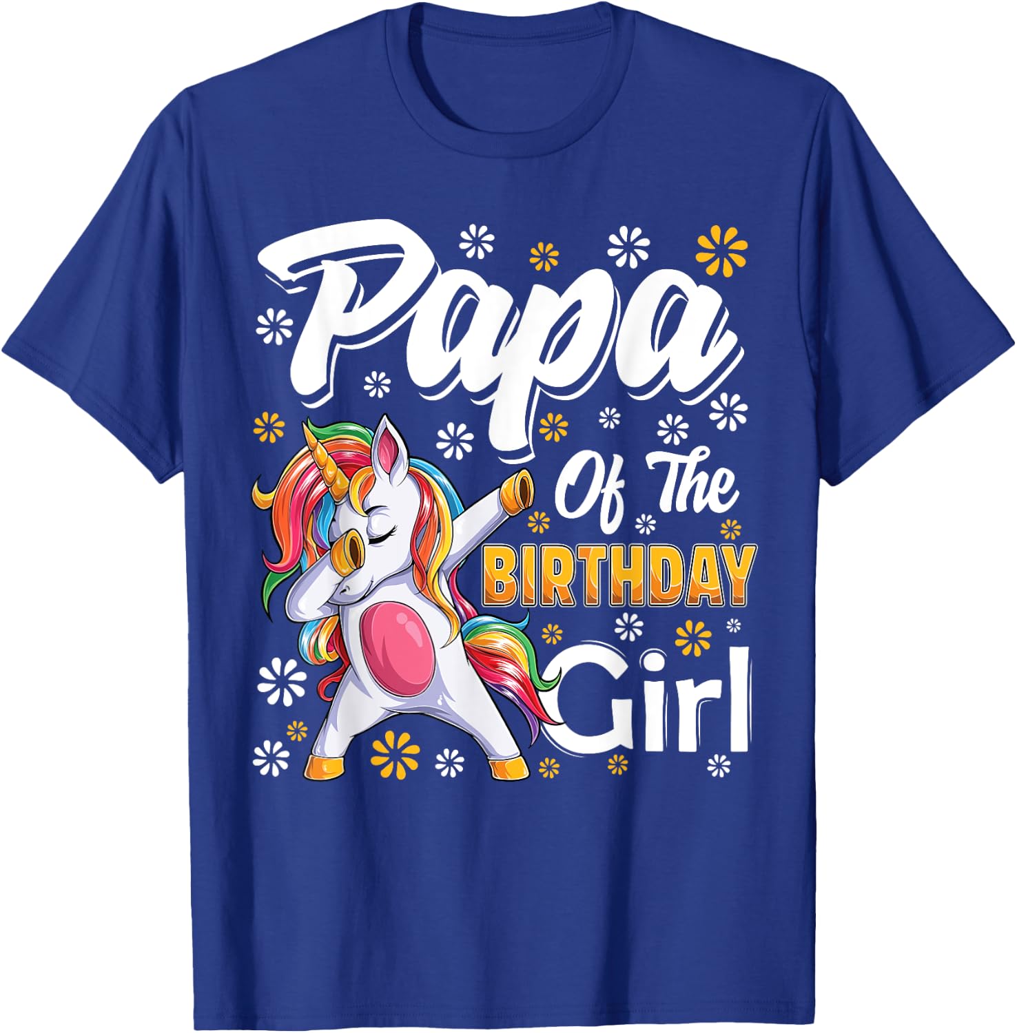 awesome dabbing unicorn birthday Papa Family Matching T-Shirt - T-Shirt | Royal